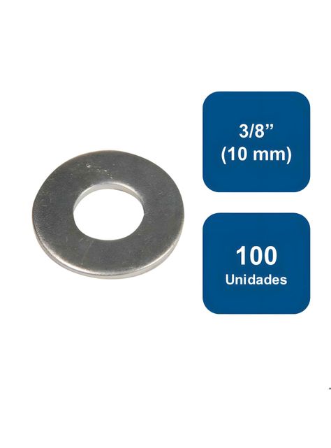 Golilla Plana Calibrada Zincada 3/8  (10mm) 100un.-0