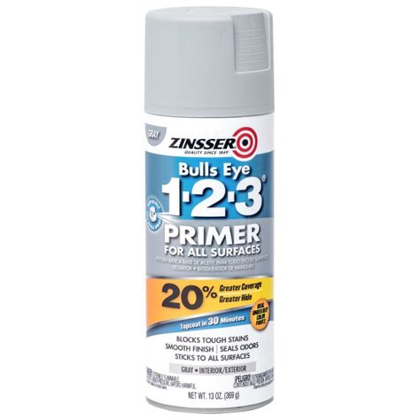Imprimante Aerosol 1-2-3 Primer 369grs Gris Mate Zinsser-0