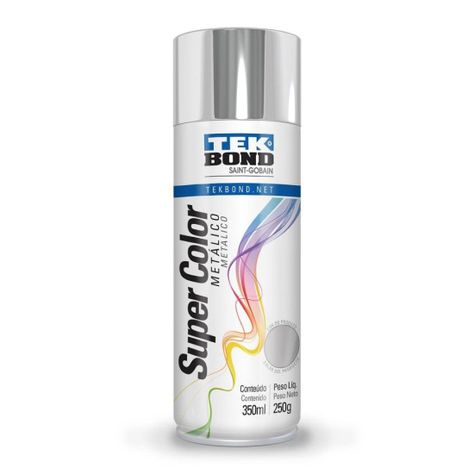 Pintura Aerosol Spray 350ml Metálico Cromo Tekbond-0