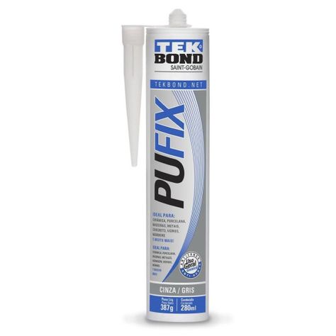 Adhesivo De Poliuretano Pufix 387grs. Gris Tekbond-0