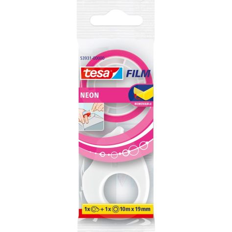 Dispensador Cinta adhesiva Neón 10mts color aleatorio tesa-1