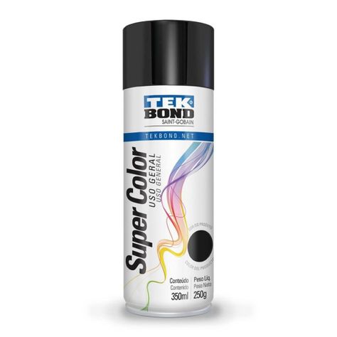 Pintura Aerosol Spray 350ml Negro Brillante Tekbond-0