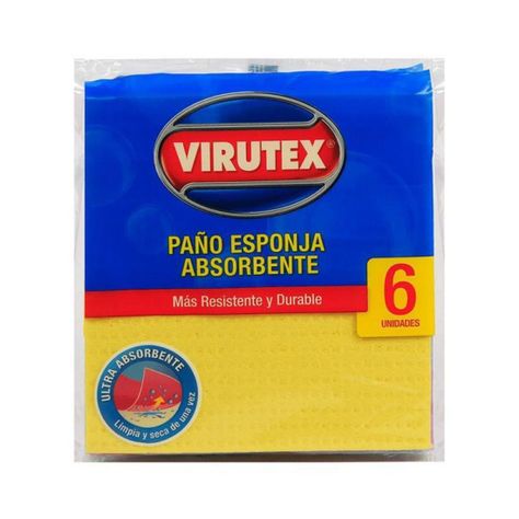 Paño Esponja Ultra Absorbente 6un. Virutex-0
