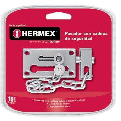 Hermex Picaporte Con Cadena Cromo-0