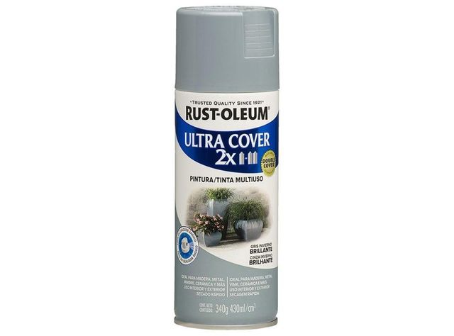 Spray Aerosol Ultra Cover 2x Gris Invierno Brill. Rust Oleum-0