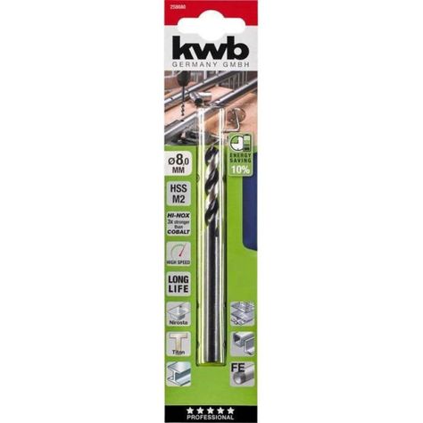 Broca Acero Inoxidable Hi-nox Akku-top 8mm Kwb-0