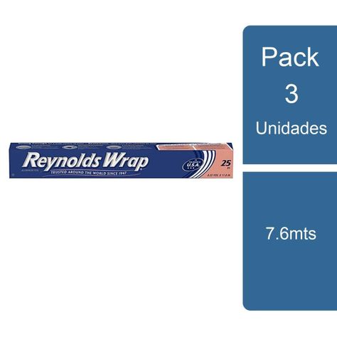 Pack 3 Papel aluminio 7.6mts Reynolds Wrap-0