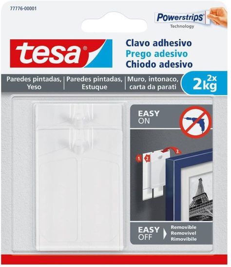Clavos Adhesivos Powerstrips Paredes Pintadas 2kg 2 Un. Tesa-0