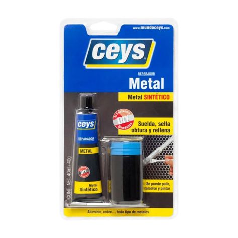 Adhesivo reparador metales 40ml + 40grs Ceys-0