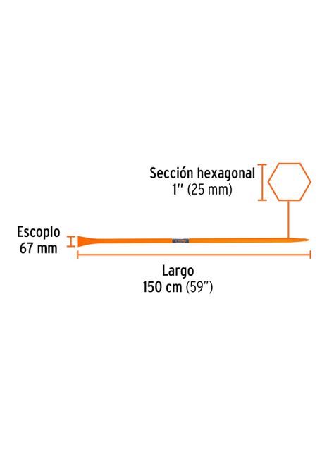 Chuzo Hexagonal 1" x 150cms BAP-150E - Truper-2