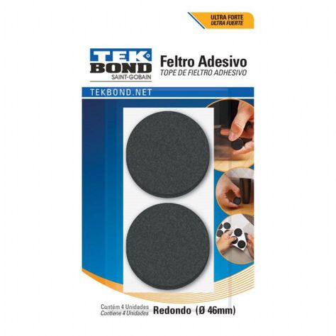 Fieltros Adhesivos Redondo 46mm Negro 4un. Tekbond-0