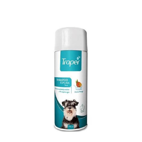Shampoo Espuma Seca Para Perro Aroma Mango 170ml Traper-0