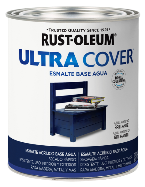 Esmalte al Agua Ultra Cover 946ml Azul Marino Rust Oleum-0
