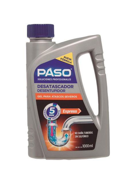 Destapador Gel Tuberias y Desagües 1lt Paso-0