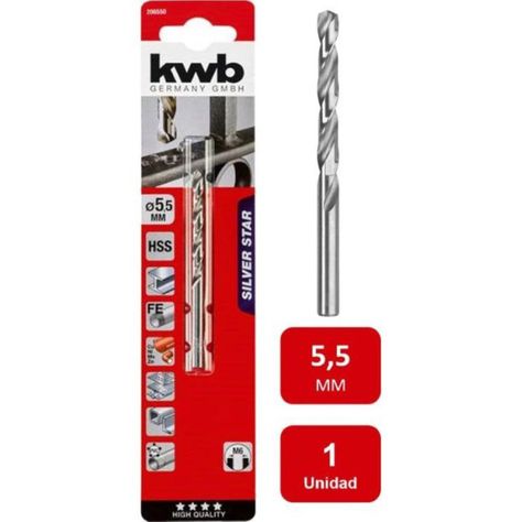 Broca Acero Rápido Hss Silver 5.5mm Kwb-0