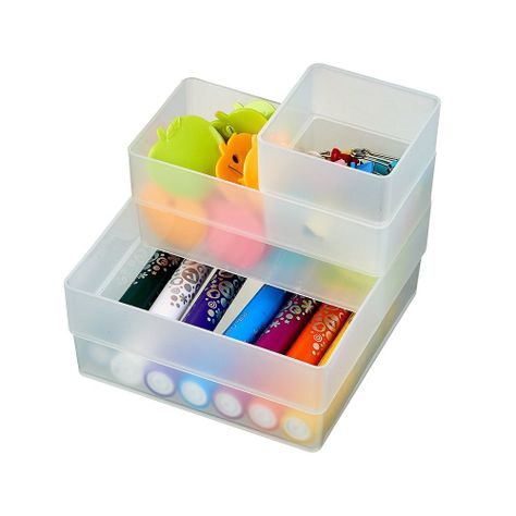 Caja organizadora translucida apilable Alta 70x140x62mm - Livinbox-2