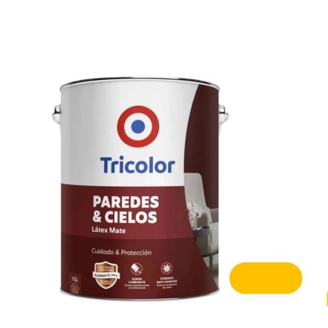 Látex Mate Paredes y Cielos 1gln Amarillo Tropical - Tricolor-0