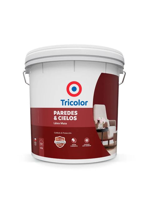 Látex Mate Paredes y Cielos 4gln Blanco Perfecto Tricolor-0