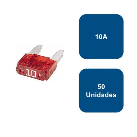 Fusible Tipo Enchufe Mini 50un. 10a Rojo Flosser-0