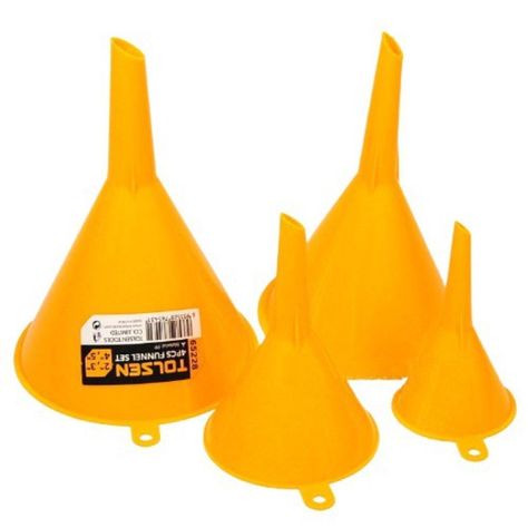Juego de Embudos plásticos 4 piezas Tolsen-0