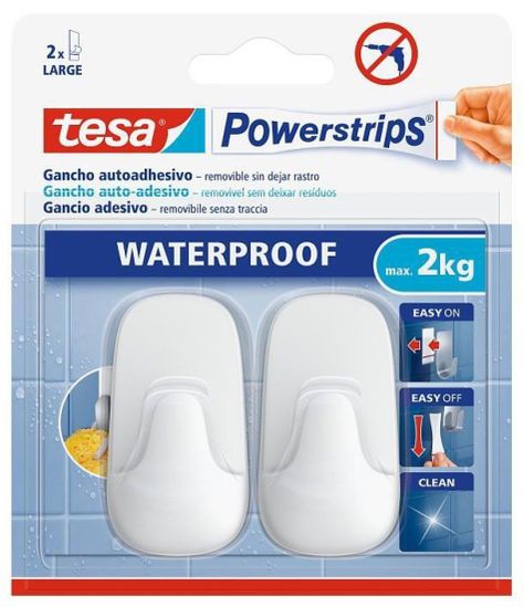Tesa Ganchos Adhesivos Powerstrips 2kg Resistentes Agua 2un.-0