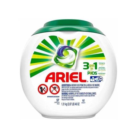 Detergente En Capsulas 3 En 1 Con Envase 57 Pods Ariel-0