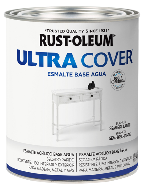 Esmalte al Agua Ultra Cover 946ml Bco Semibrillo Rust Oleum-0
