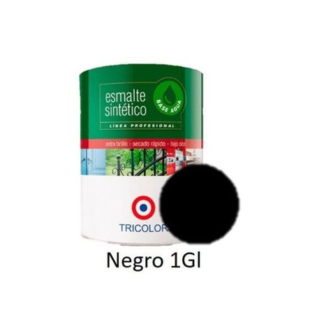 Esmalte Sintetico Base Agua Profesional 1 Gl Negro Tricolor-0