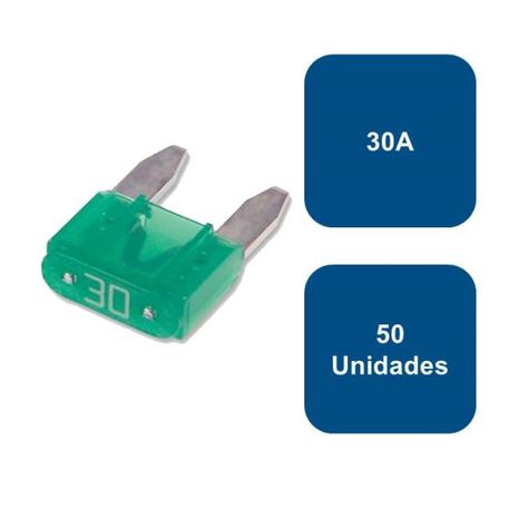 Fusible Tipo Enchufe Mini 50un. 30a Verde Flosser-0