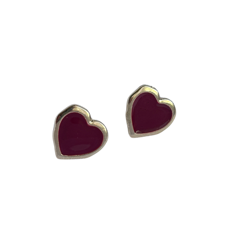 Aros Corazoncitos nacar Rojo-0
