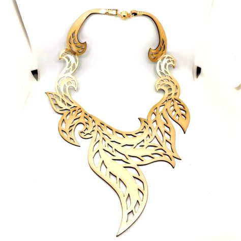 Maxi Collar de cuero genuino dorado Solare - Dorado-0