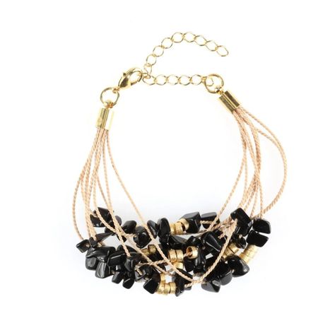 Pulsera Grava baño de oro-0