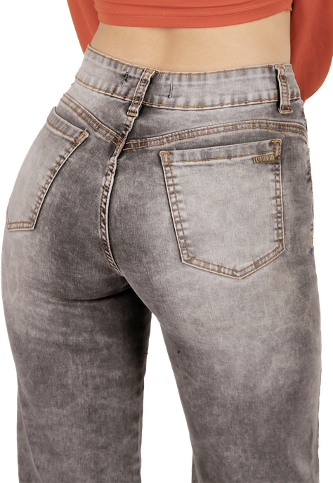 Jeans Flare Gris Mujer-3