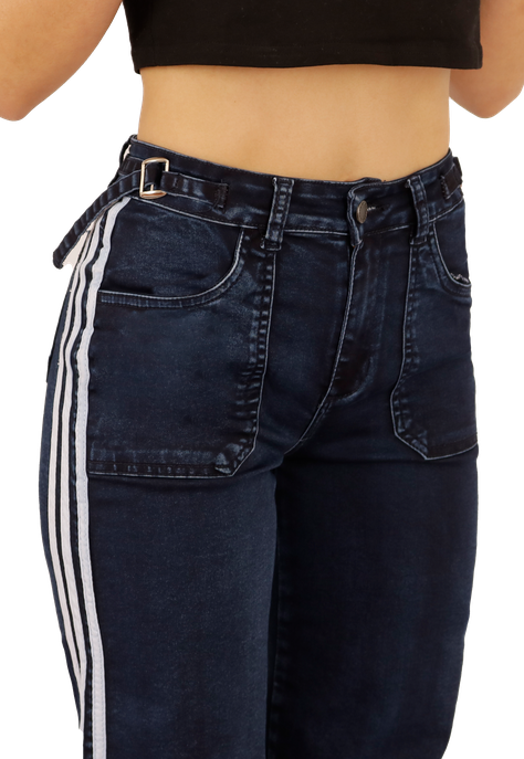 JEANS RECTO ANCHO AZUL MUJER JE3712A-2