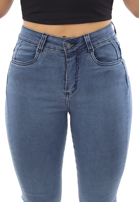 Jeans Pitillo Gravillado Mujer-2