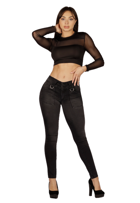 JEANS PITILLO NEGRO  DAMA-0