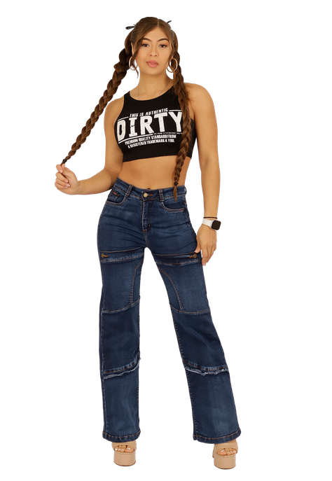 JEANS RECTO AZUL MUJER JE3703A-0