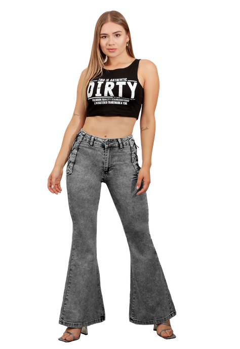 JEANS FLARE GRIS MUJER JE3510GC-0