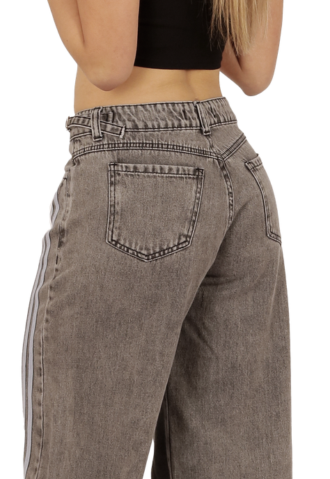 JEANS RECTO ANCHO GRIS MUJER JE3722G-3