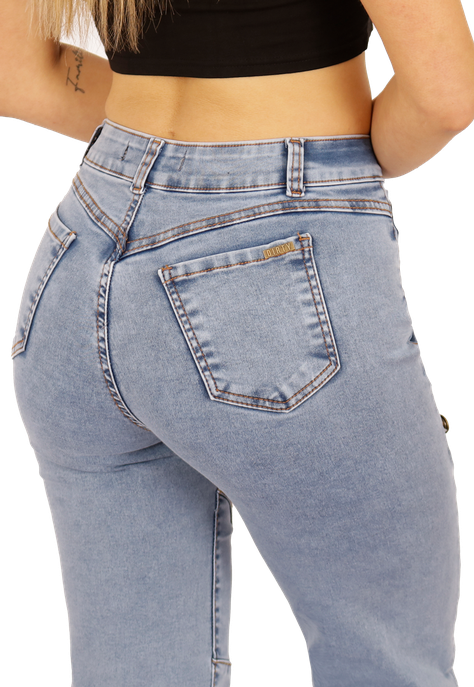 JEANS RECTO ANCHO CELESTE MUJER JE3703C-3