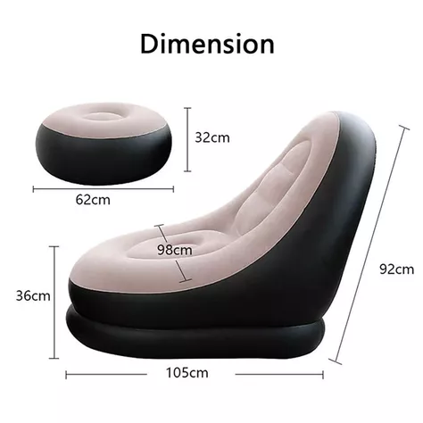 Sofá Sillón Inflable con Posa Pies-3