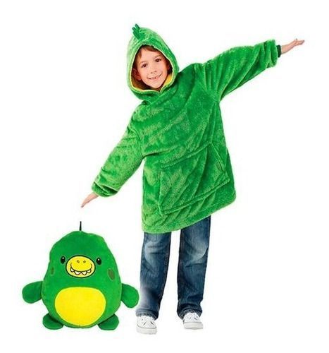 Polerón Peluche Capucha verde oscuro Talla Única Unisex-0