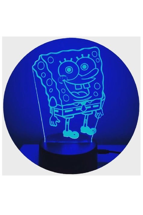 Lámpara Ilusión 3D Bob Esponja 7 Colores-1