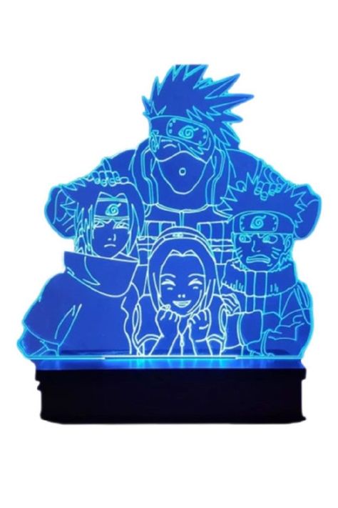 Lámpara Ilusión 3D Naruto Grupo 7 Colores-0