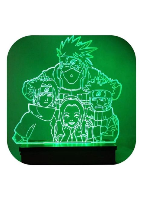 Lámpara Ilusión 3D Naruto Grupo 7 Colores-1