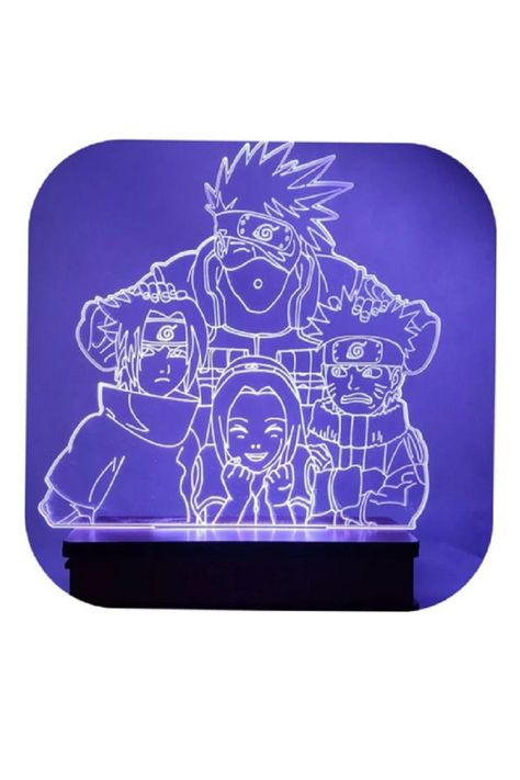 Lámpara Ilusión 3D Naruto Grupo 7 Colores-2