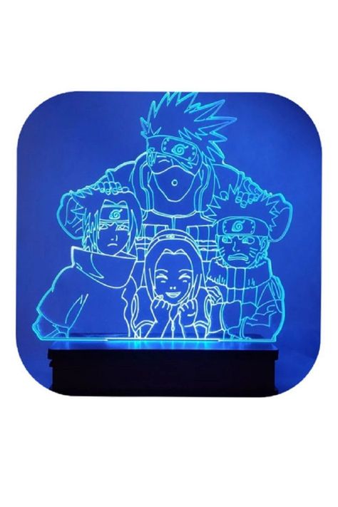 Lámpara Ilusión 3D Naruto Grupo 7 Colores-3