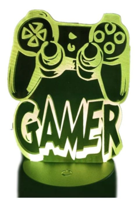 Lámpara Ilusión 3D Joystick Gamer 7 Colores-0