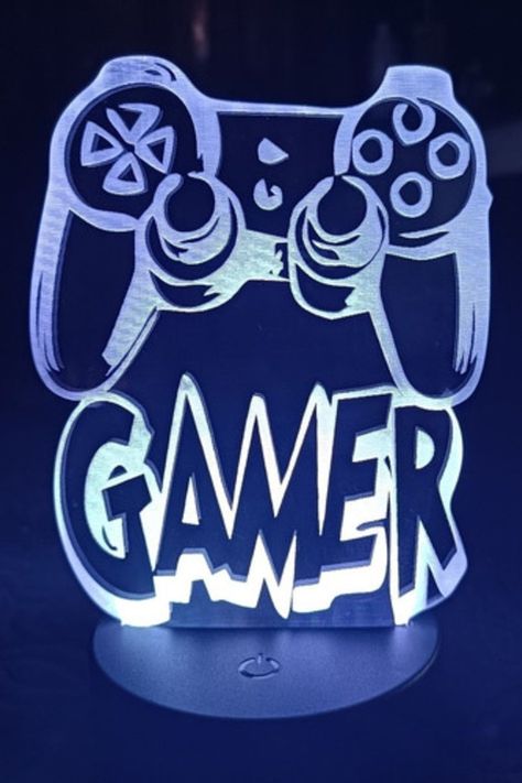 Lámpara Ilusión 3D Joystick Gamer 7 Colores-1