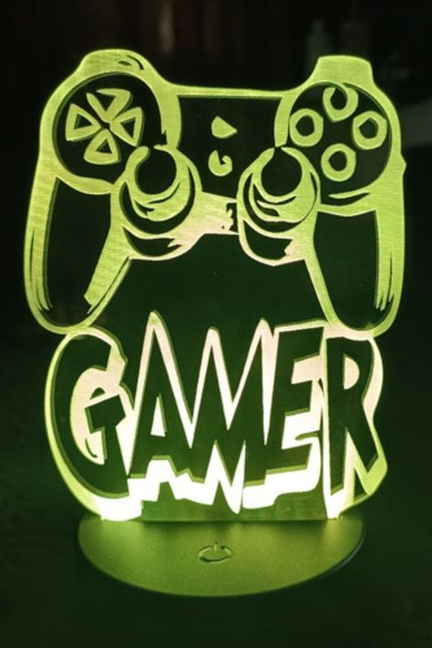 Lámpara Ilusión 3D Joystick Gamer 7 Colores-2